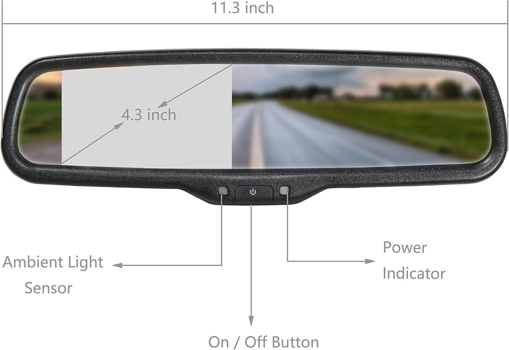 4.3 LCD Rear View Mirror with Bracket V995791