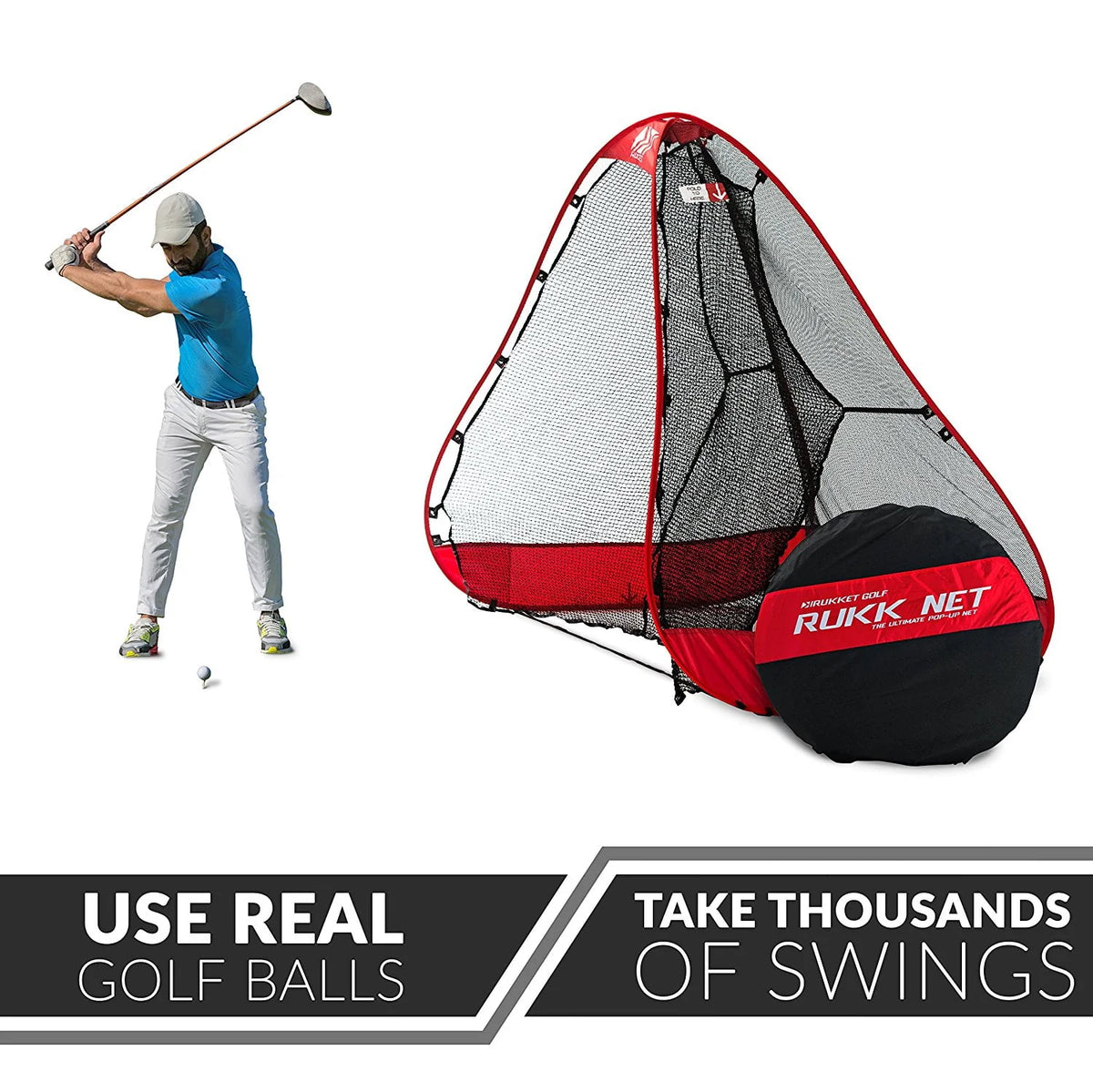 Pop-up Golf Net with Ball Return D355