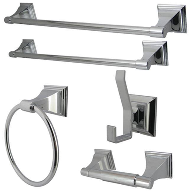 Polished Chrome 5-Piece Towel Bar Bath Hardware Set A626407