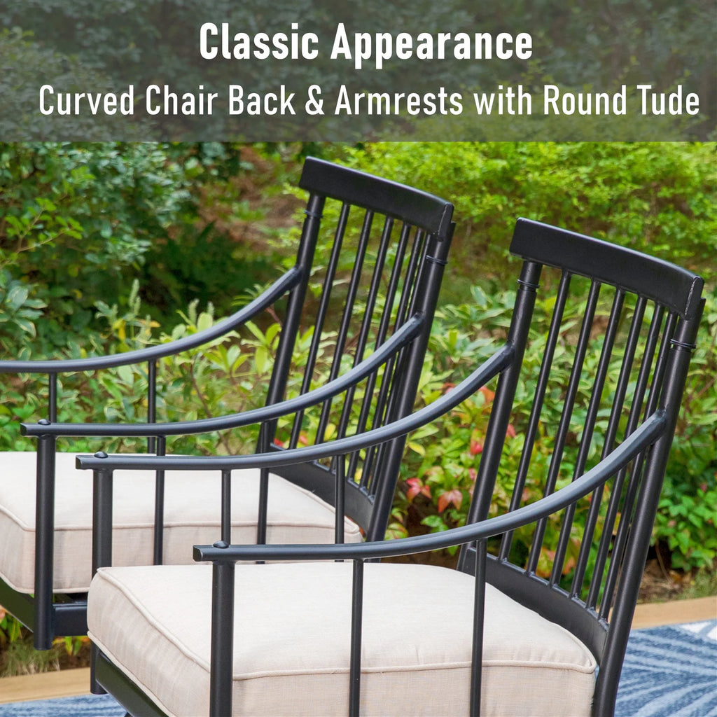 7-Piece Outdoor Dining Set with 6 Swivel Cushioned Chairs & Rectangular Table B175