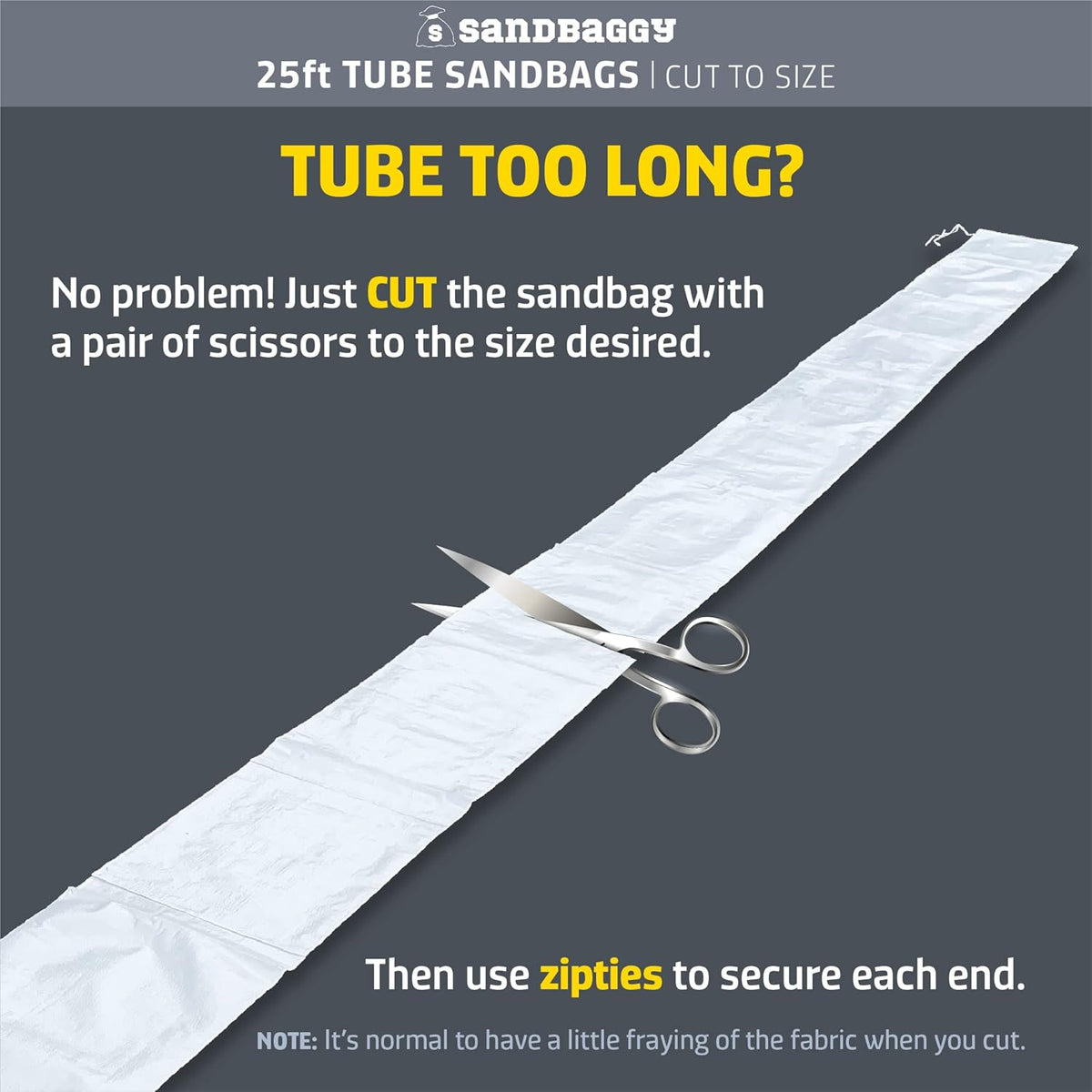 25 Ft Empty Tube Sandbags with UV Protection, 10 Tube Bags U282