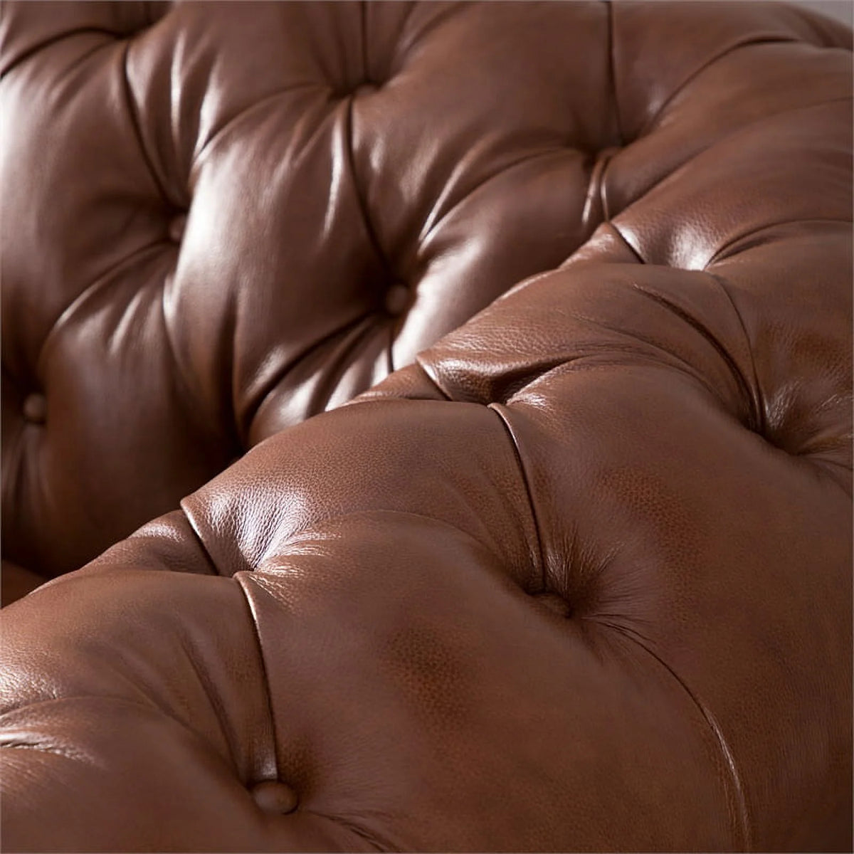 20" Traditional Leather Tufted Back Chesterfield Sofa F6888