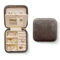 Navy Blue Velvet Jewelry Box Organizer with Mirror S992589