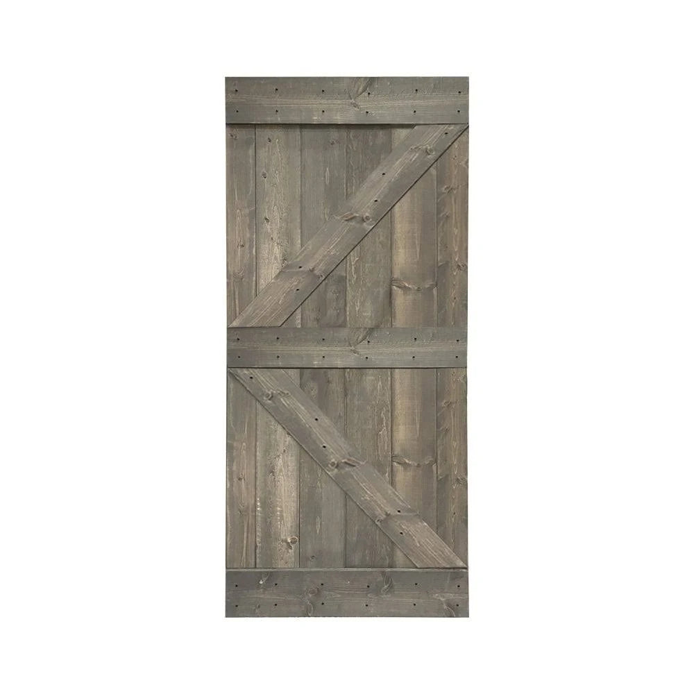 Stained Solid Pine Wood Interior Sliding Barn Door Z6420