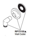 Matte Black Wall Outlet and Flange Y411069