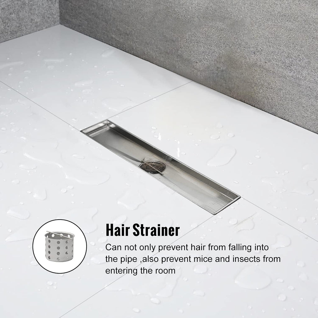 24 inch Linear Shower Drain Brushed 304 Stainless Steel G721
