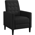 Black Fabric Tufted Recliner Chair with Adjustable Back & Footrest Y176490