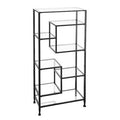 Matte Black Geometric Bookcase B395136