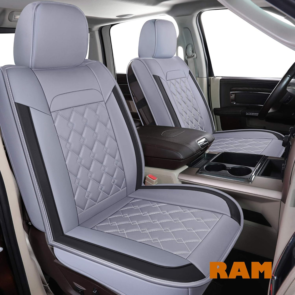 Black 2 pcs Ram Seat Covers Z675