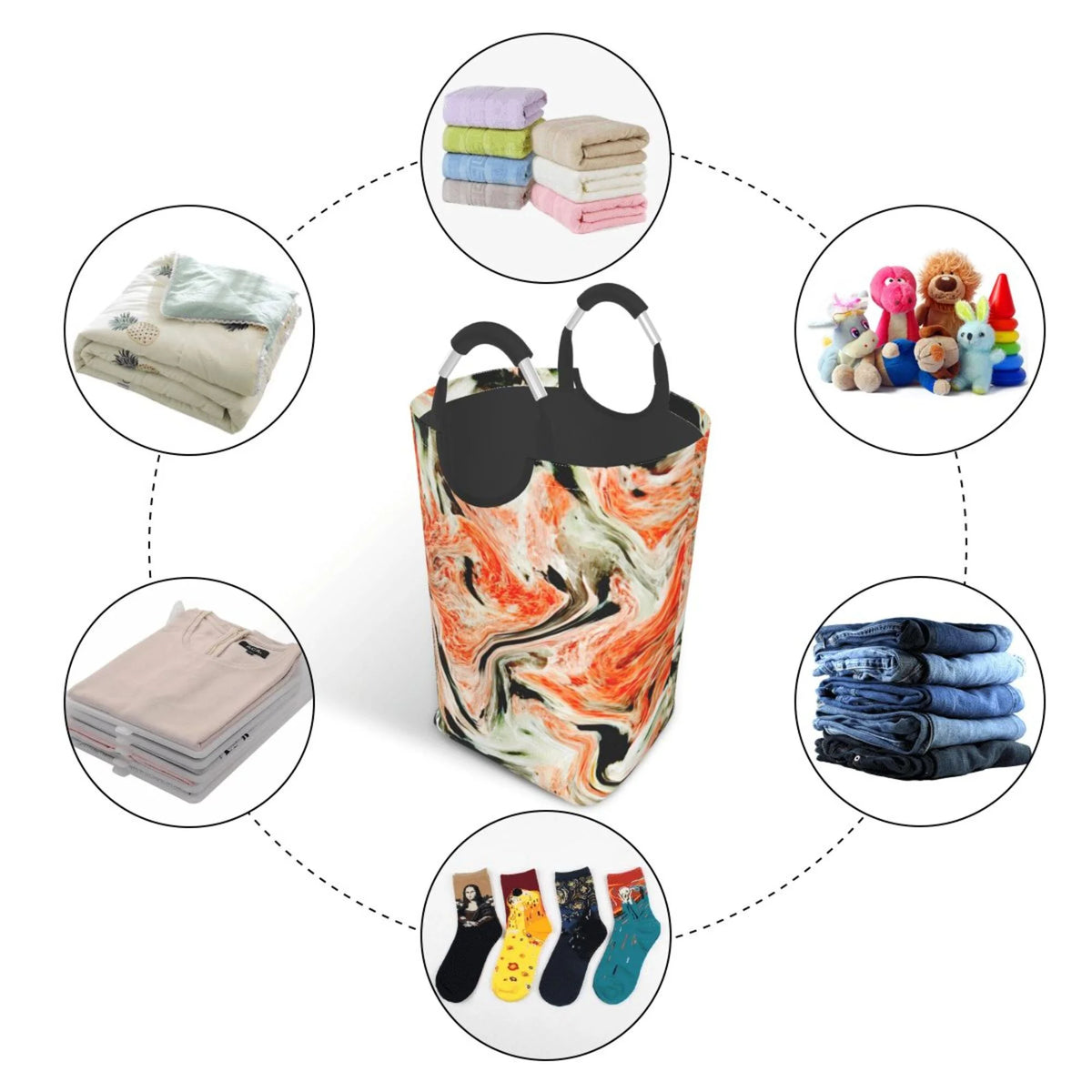 50L Rectangular Waterproof Foldable Laundry Hamper B66750