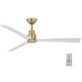52 inch Protruding Mount Ceiling Fan in Soft Brass with Flat White Blades J480040