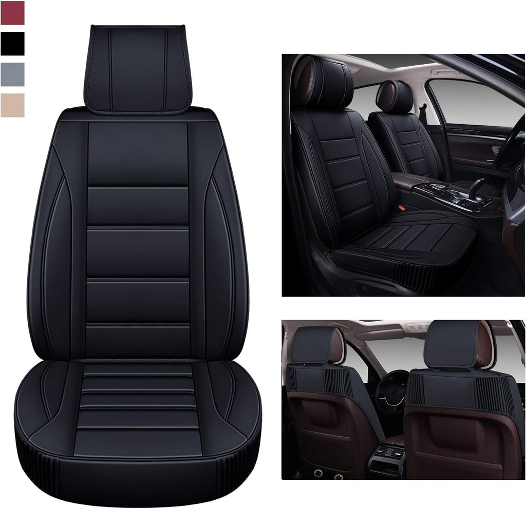 Leather Car Seat Covers Front Pair with Faux Waterproof Leather J328862