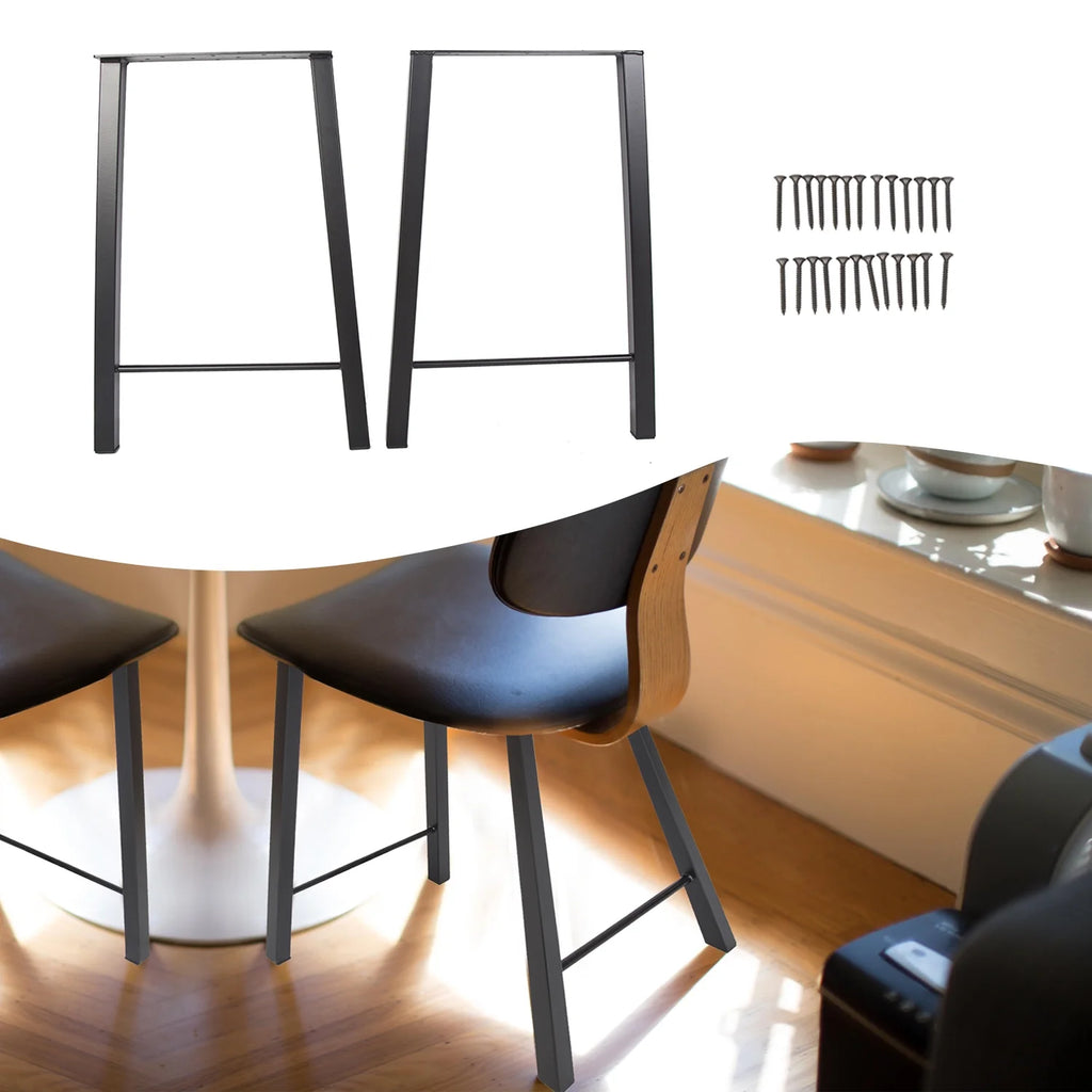 28"H×20"W Metal Table Legs Set of 2 Black F7054