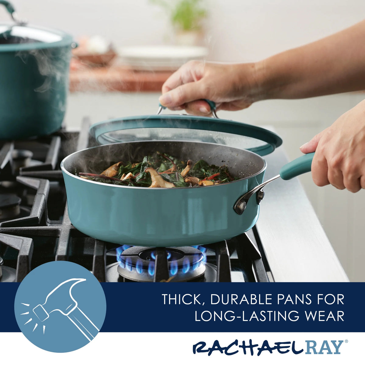 Aluminum Nonstick Saute Pan with Lid, 3 Quart J870392