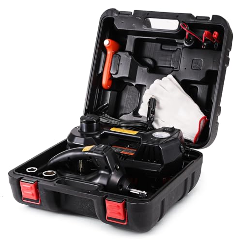 5 Ton 12V Electric Car Jack Kit with Impact Wrench and Tire Inflator Pump V875