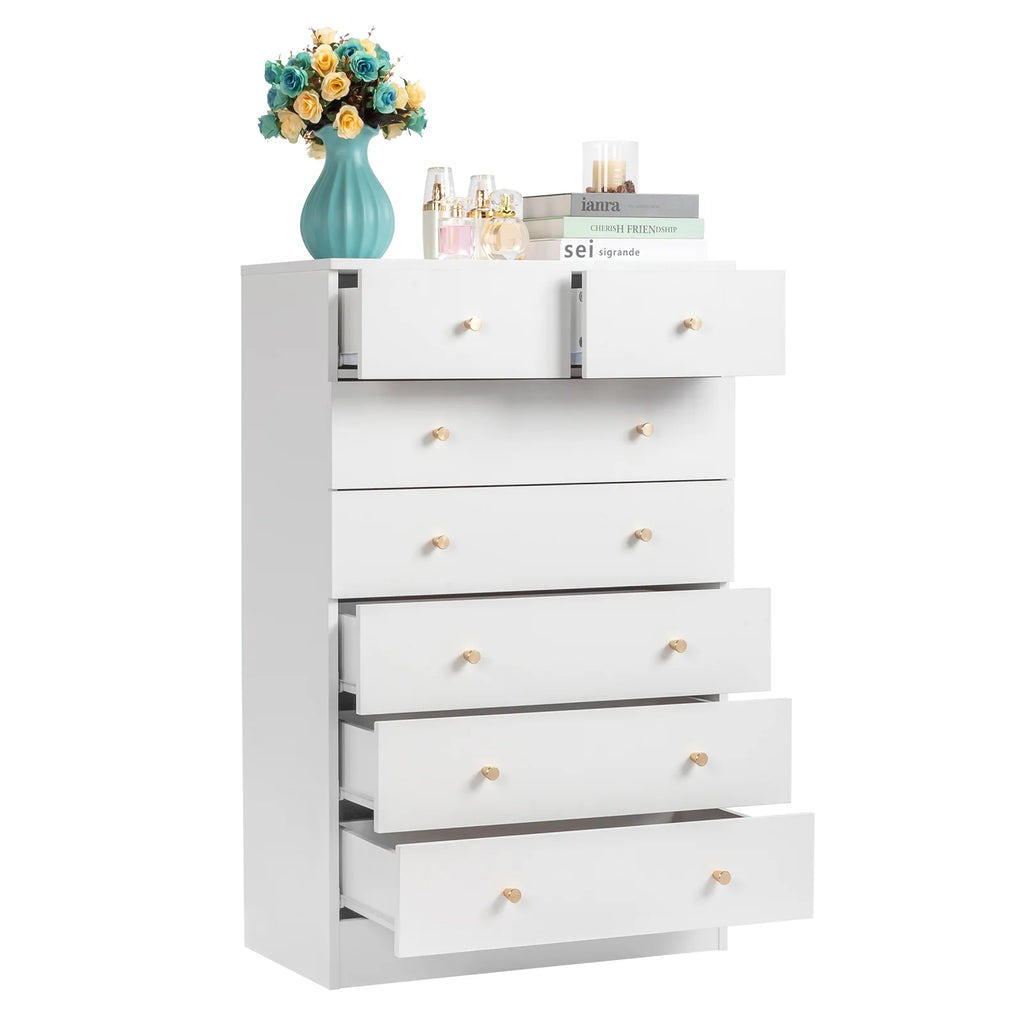 White 7 Drawer Wood Dresser Z98211