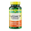 Cod Liver Oil Vitamins A & D3 Dietary Supplement Softgels 100 Count M781