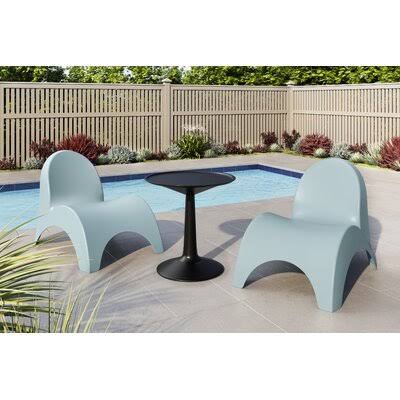 Blue/Black Long Chaise and Table I710