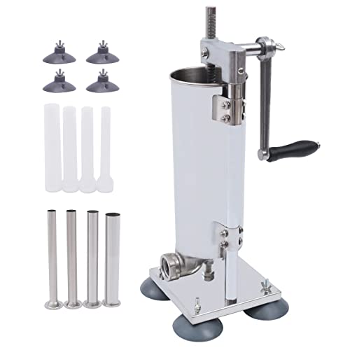 Stainless Steel 3L 6LBS Vertical Meat Sausage Stuffer Machine with 8 Stuffing Tubes N12943