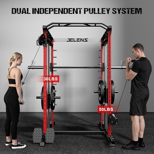 Multi-Function Power Cage with Dual Pulley Cable Crossover System H895609