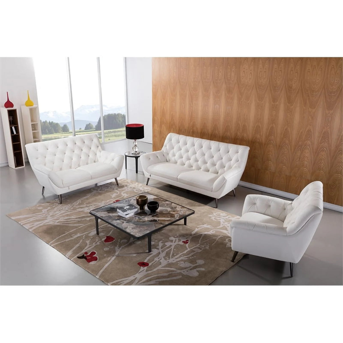 White Italian Leather Sofa Z37949