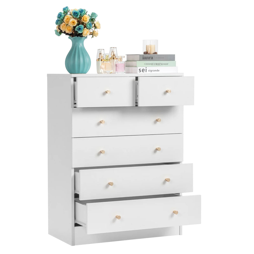 White 7 Drawer Wood Dresser Z98211