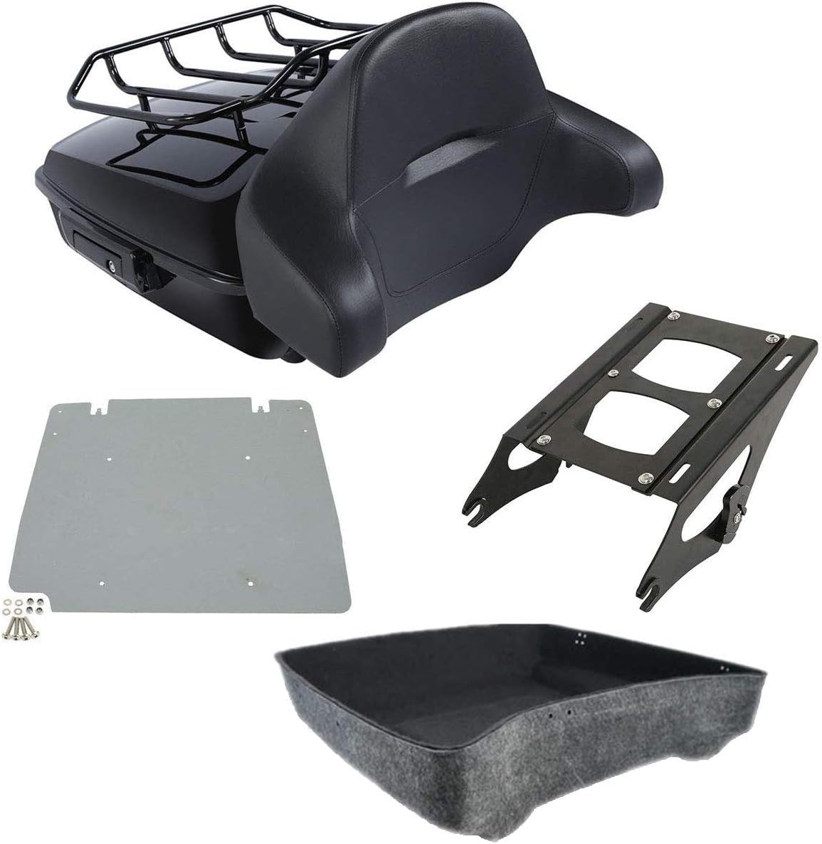 Chopped Trunk Backrest Pad Mount Rack For Harley Tour Pack Street Glide L82485