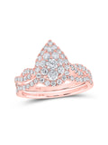 Rose Gold Diamond Bridal Ring Band Set 1 Cttw P262632