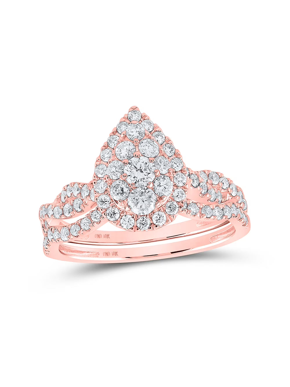 Rose Gold Diamond Bridal Ring Band Set 1 Cttw P262632