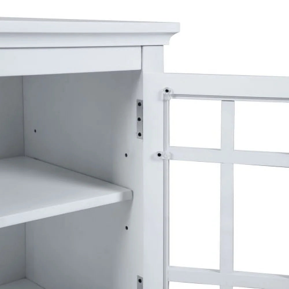 White Bedside Table/Night Stand with Open Storage Compartments K803