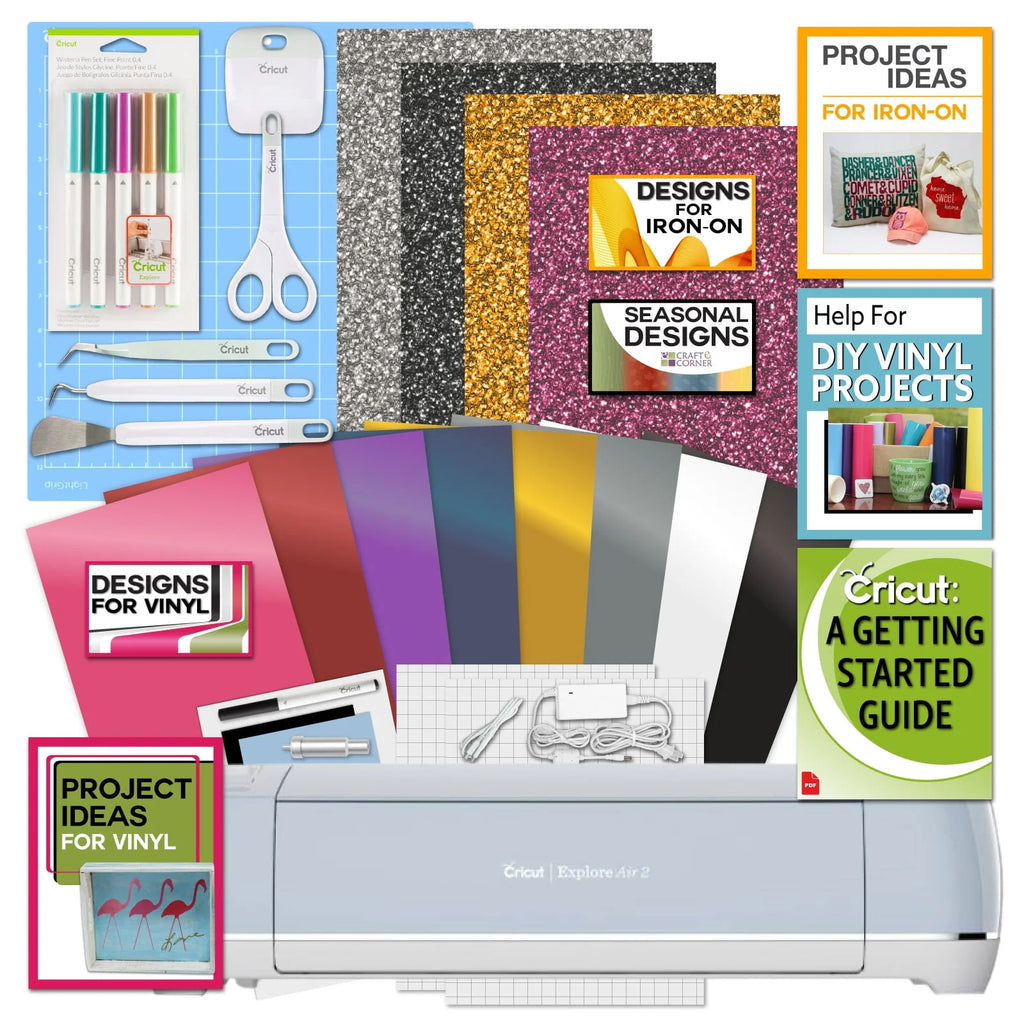 Cutting Machine with Vinyl Sampler Pack, Tool Kit, Pen Set and Cutting Mat Bundle G5956