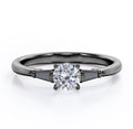 Minimalist Engagement Ring with Lab Created Black Diamond F83578
