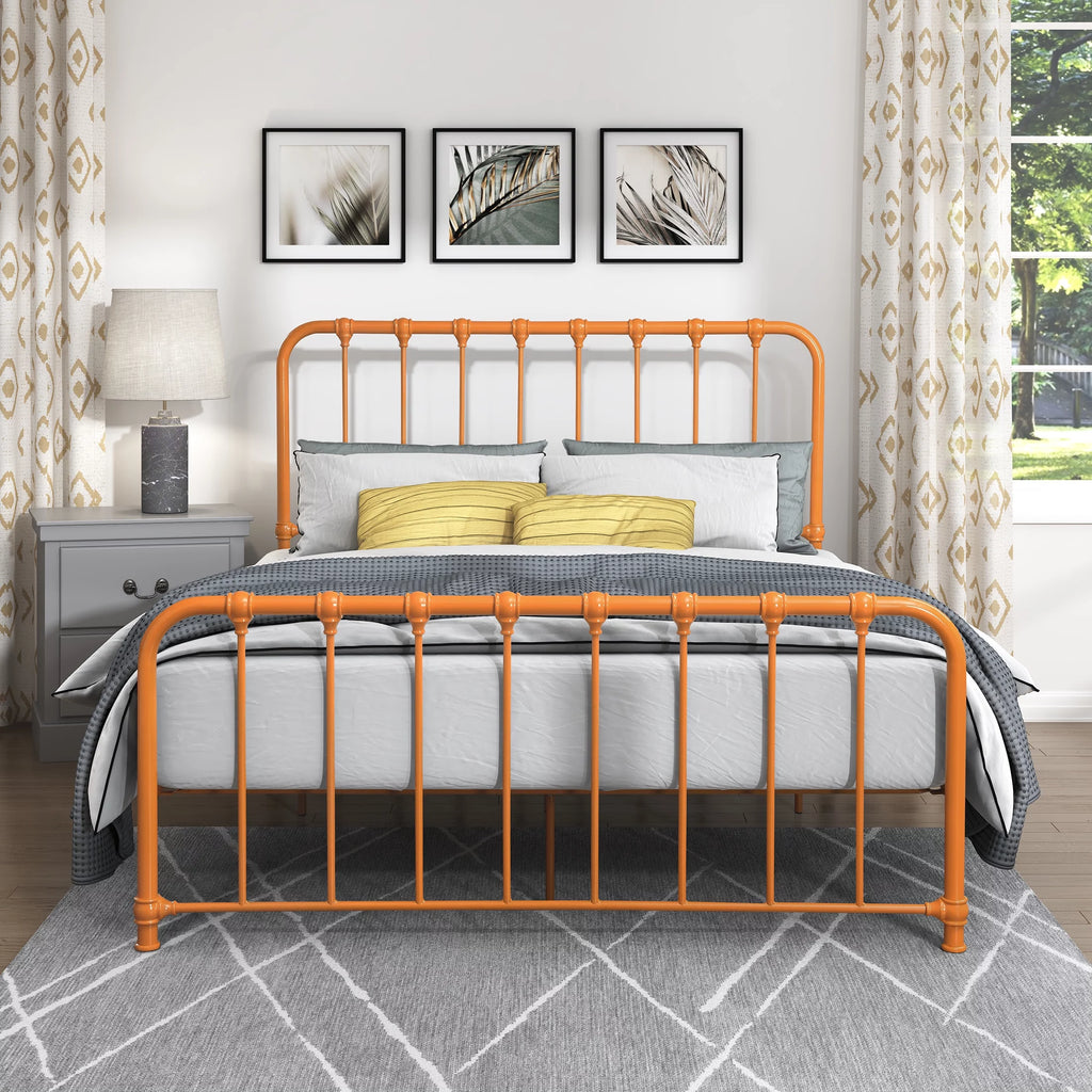 Metal Platform Bed Full Navy Blue L929