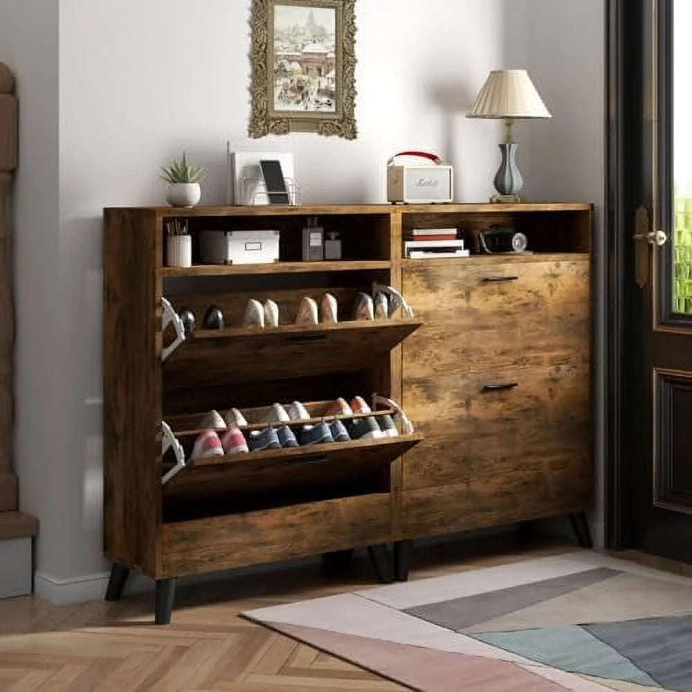 Free Standing Shoe Rack Cabinet with 3 Flip Drawers R56112