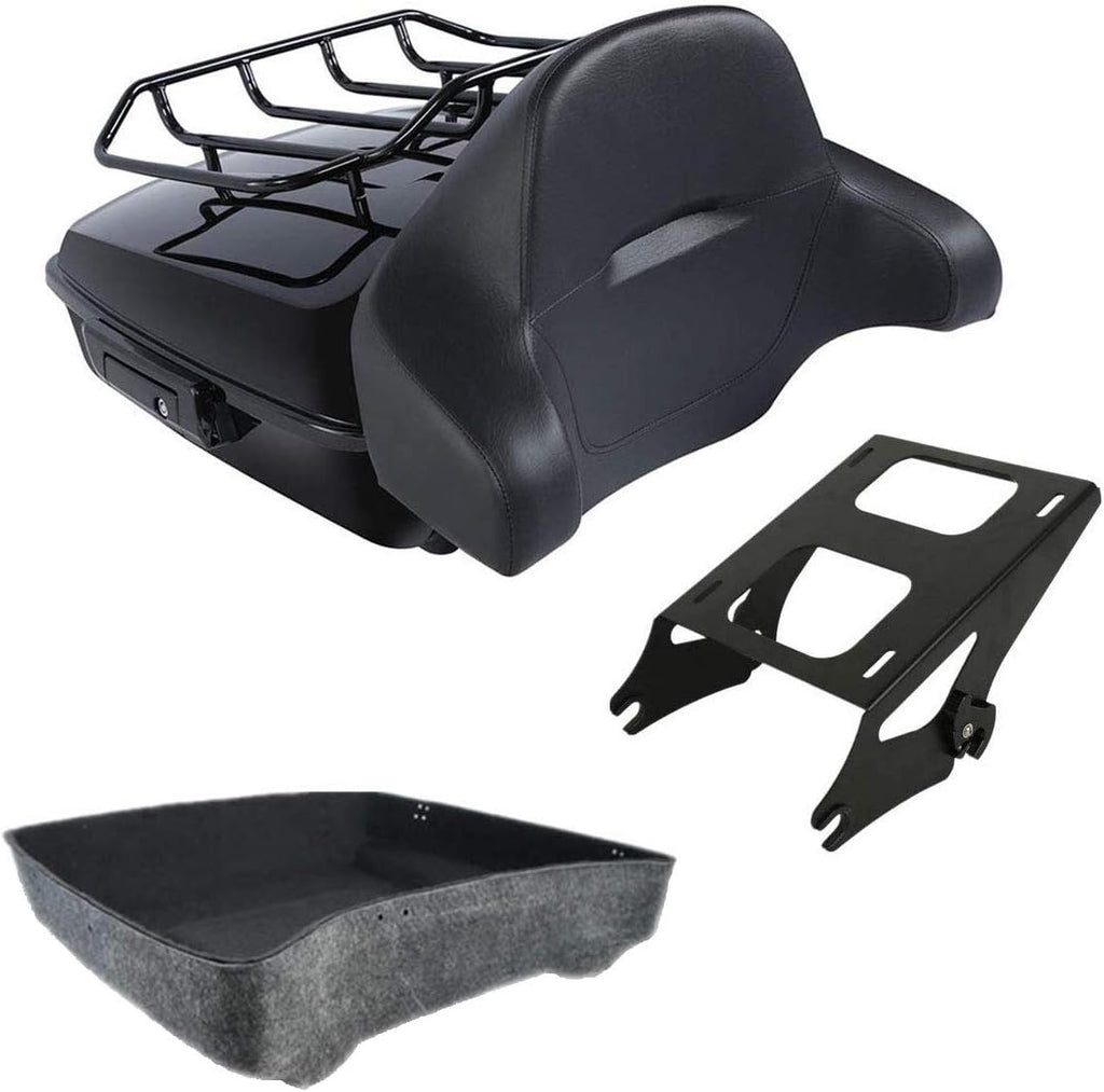 Chopped Trunk Backrest Pad Mount Rack For Harley Tour Pack Street Glide L82485