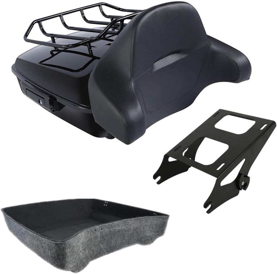 Chopped Trunk Backrest Pad Mount Rack For Harley Tour Pack Street Glide L82485