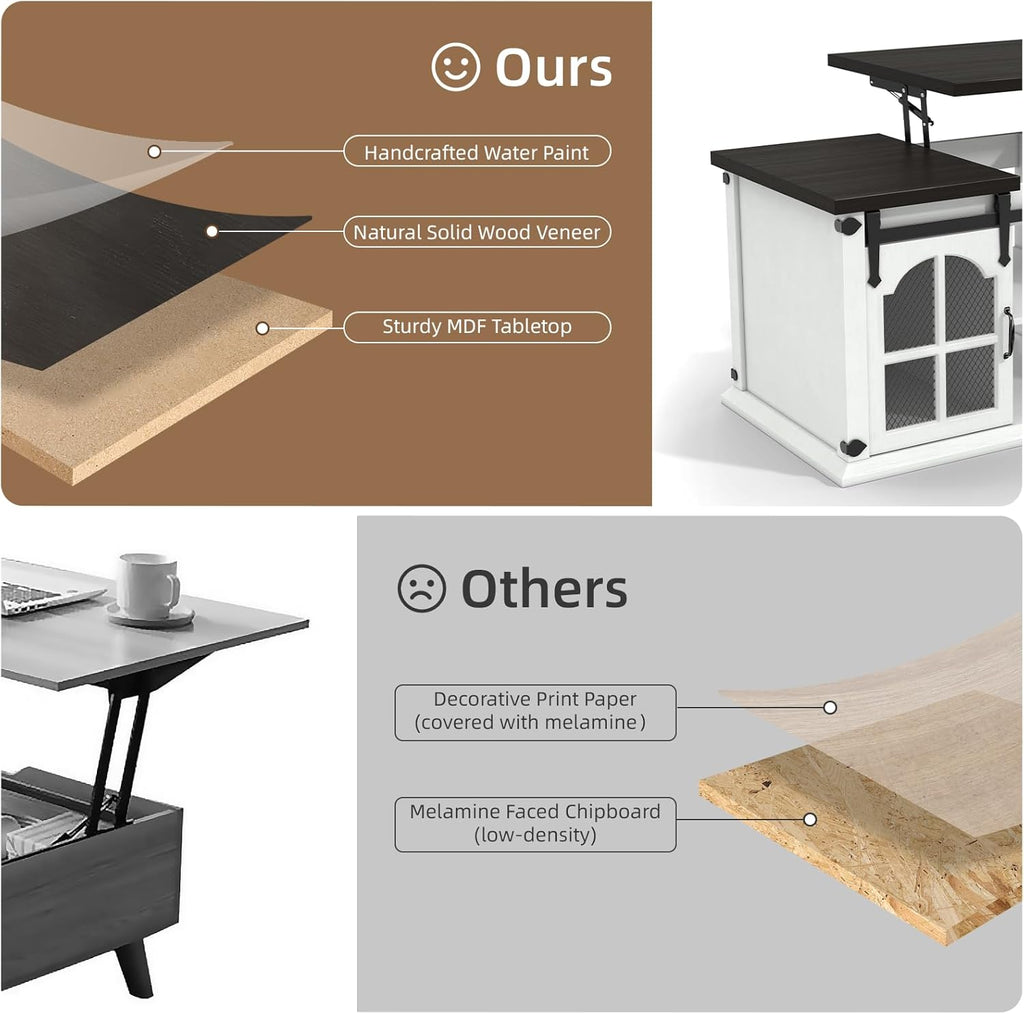 White Lift Top Coffee Table with Storage B12742