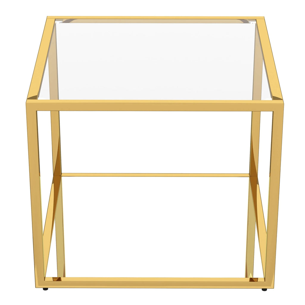Metal and Glass Square Coffee Table A310