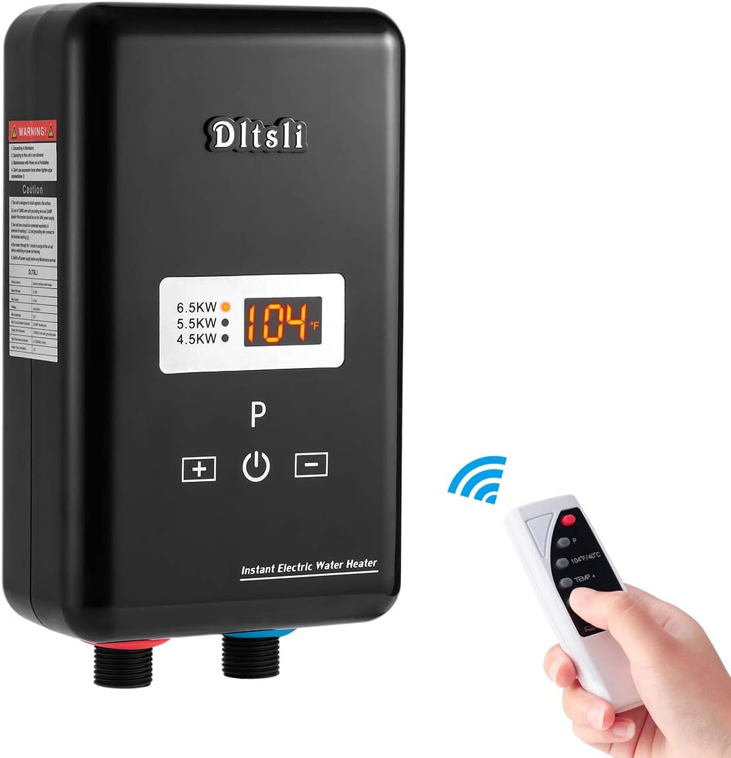 240V 6.5KW Tankless Instant Electric Water Heater with Remote Control Y1882