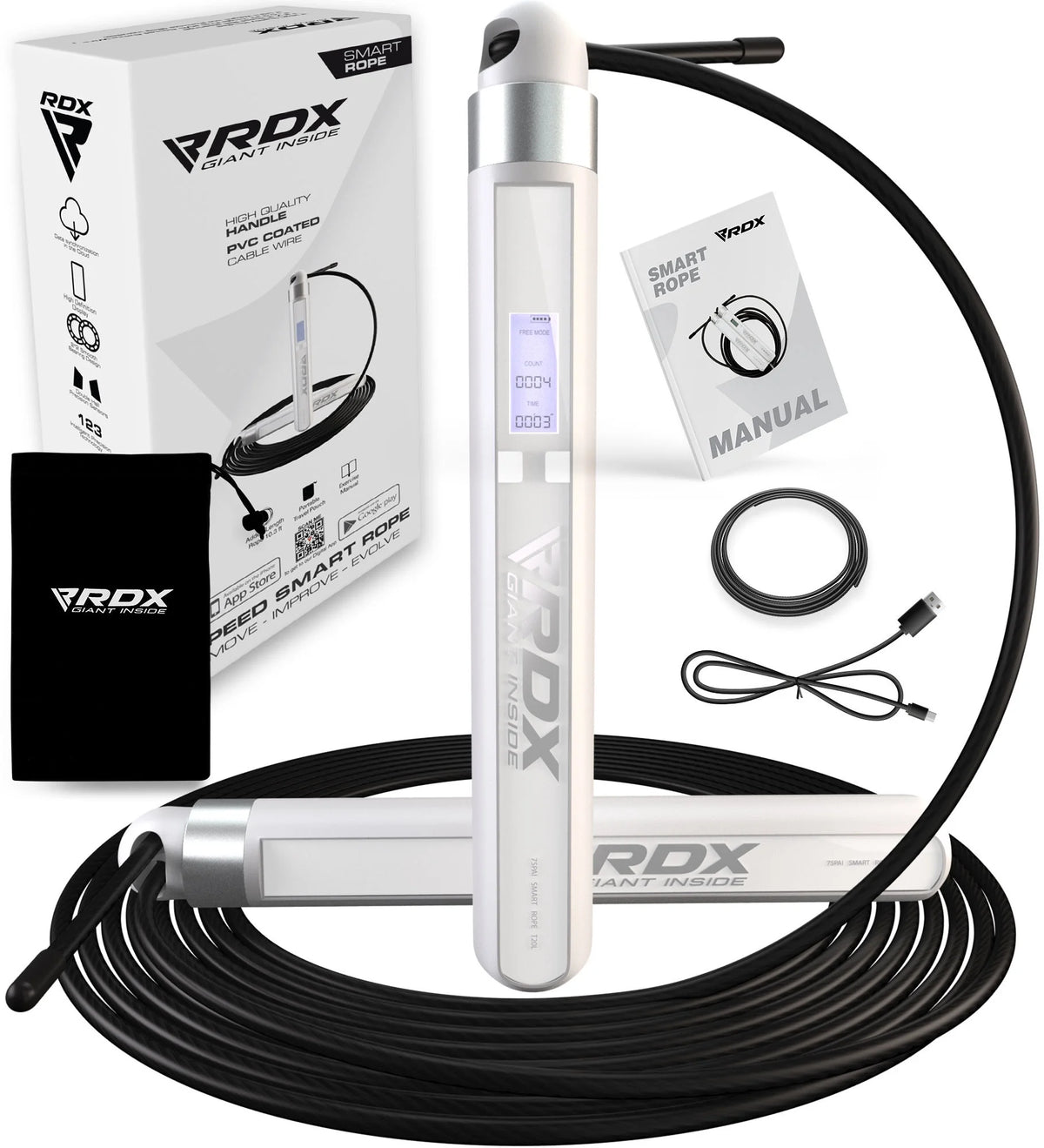 Smart Jumping Rope with HD Digital Counter, 10.3FT Adjustable Tangle Free PVC Coated Steel Cable Y42713