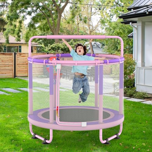 60" 5ft 6-in-1 Trampoline with Swing, Basketball Hoop, Dart Board, Gymnastics Bar P555266