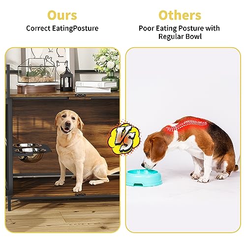 Large Dog Crate with 2 Stainless Steel Bowls D67598