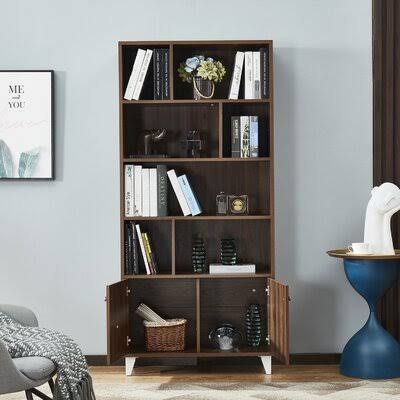 Modern Bookcase with 2 Doors W88942
