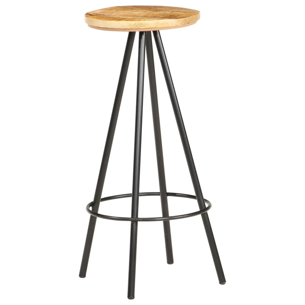 2 pcs Rough Mango Wood Bar Stools Y75035