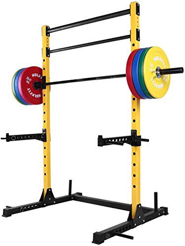 Multi-Functional Adjustable Squat Stand Squat Rack Power Cage Strength Training Exercise Equipment with 2 Pull Up Bar M8138