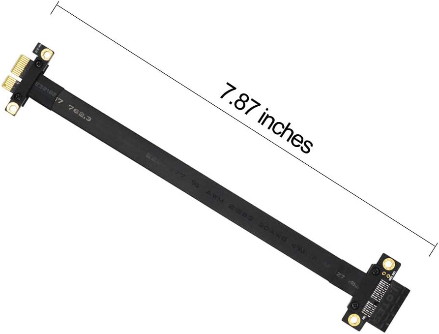 PCI-e 36PIN 1X Extension Cable with Gold-Plated Connector 180 Degree 20cm H342