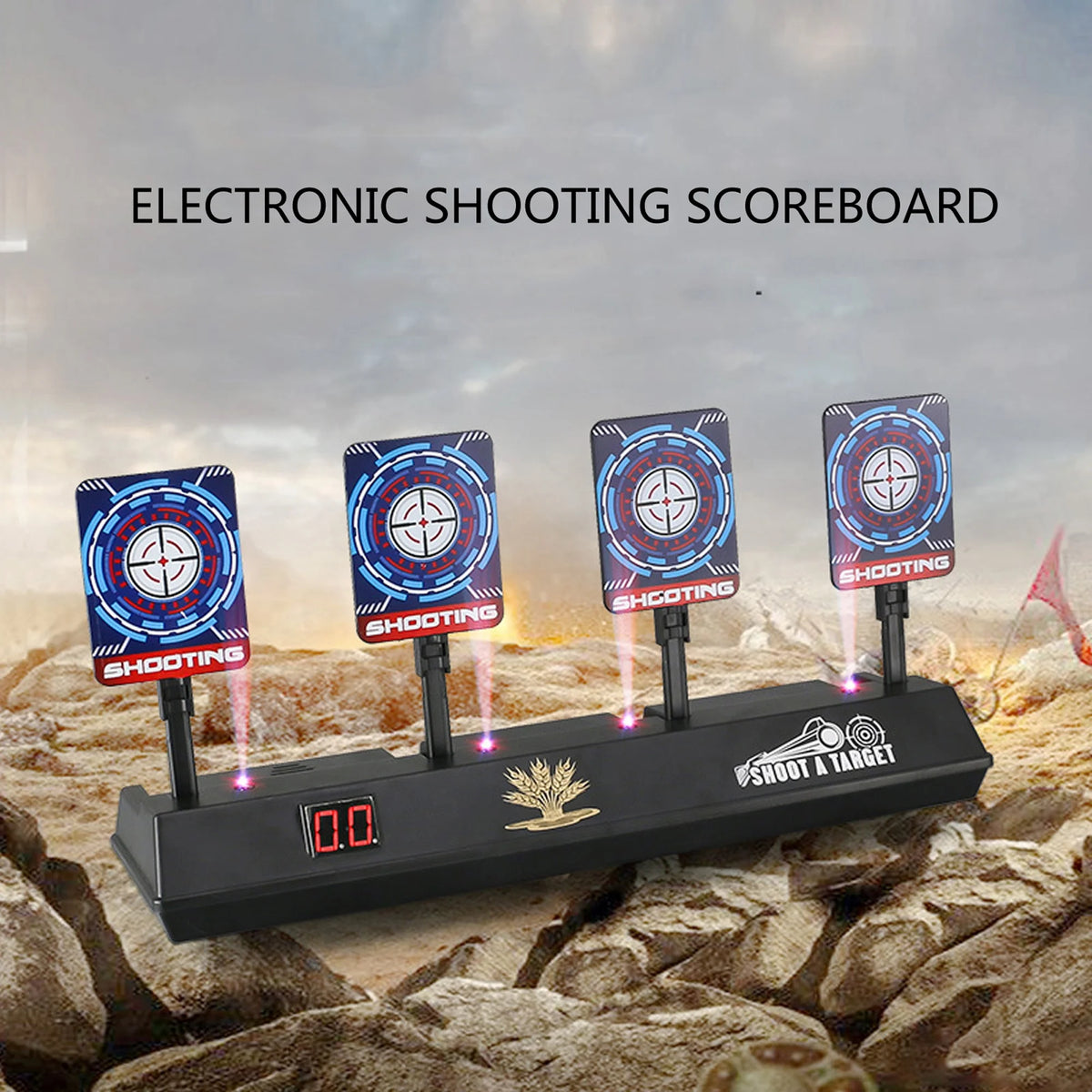 4 Targets LED Light Electronic Scoring Shooting Targets H73657