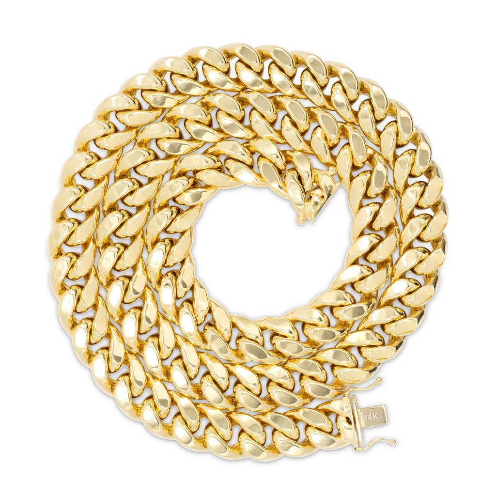 14k Yellow Gold Miami Cuban Link Chain Necklace 20" - 30" C6771