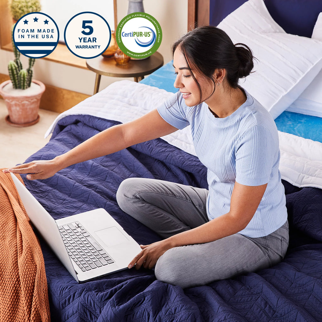 Gel Memory Foam Mattress Topper, King, 3 inch R1244