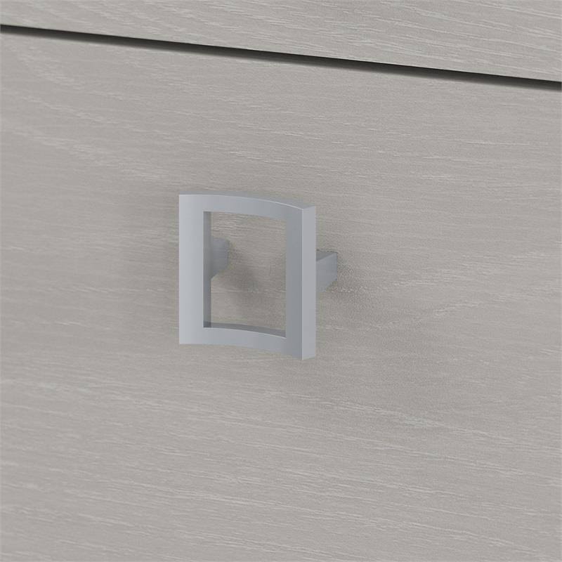 Bow Front Desk and Credenza with Mobile File Cabinet in Gray Sand D248100